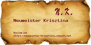 Neumeister Krisztina névjegykártya